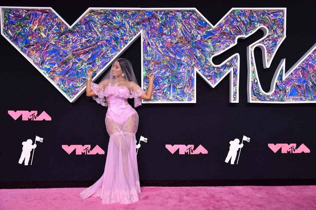 US rapper and singer Nicki Minaj arrives for the MTV Video Music Awards at the Prudential Center in Newark, New Jersey, on September 12, 2023. 