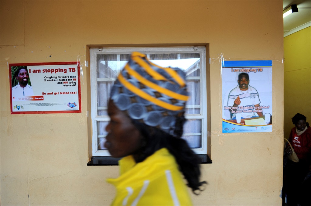 Posters at the Nhlangano health centre in Eswatini encouraging people to get tested for HIV and TB.