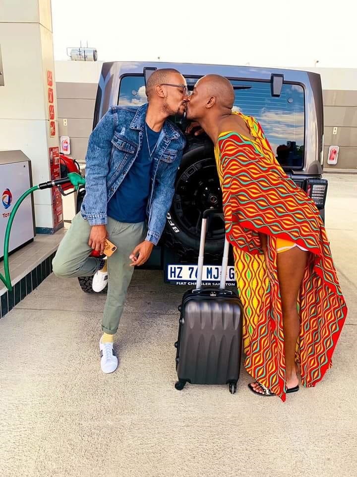 Phelo Bala shared a picture of himself together with his fiancé Moshe Ndiki ahead of their weekend getaway. 