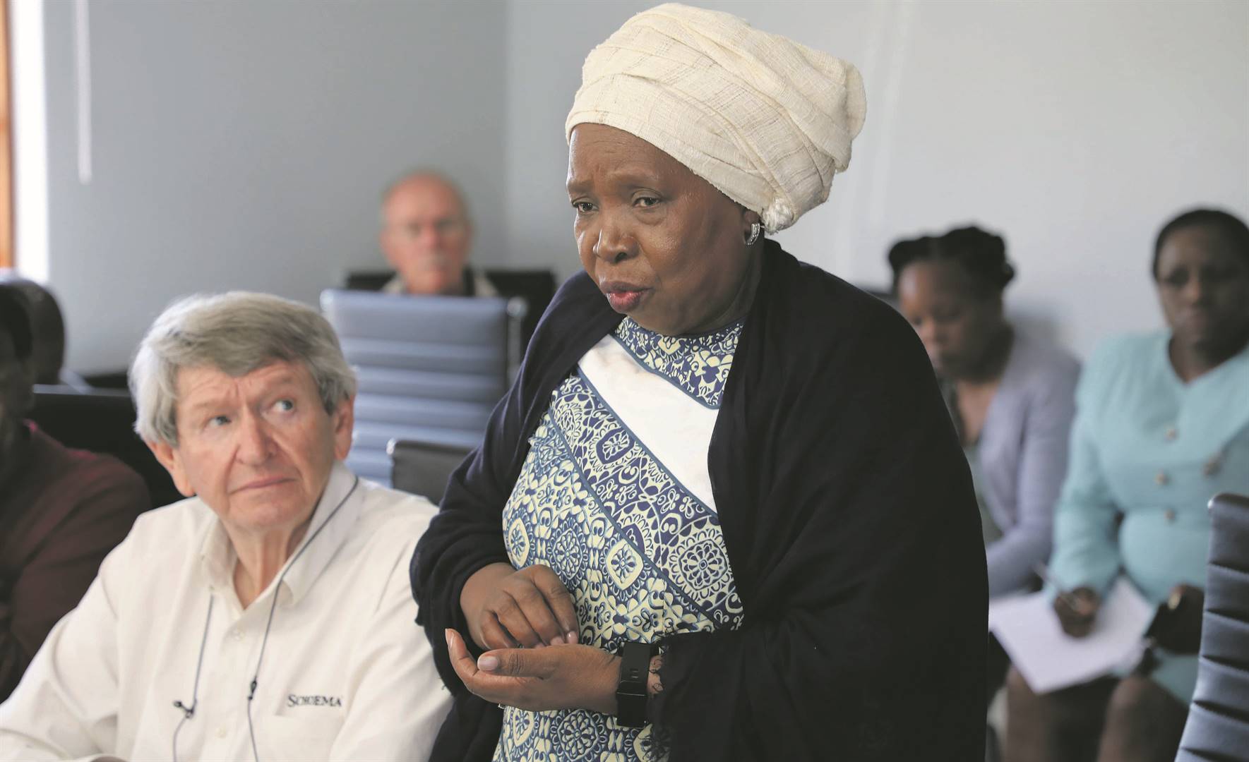 Nkosazana Dlamini-Zuma with Kallie Schoeman at the  Schoeman Boerdery in Delmas, Mpumalanga. Picture: Supplied 