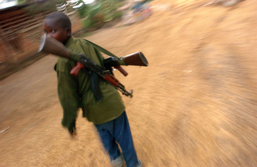 A child soldier in Bunia, in the Democratic Republic of Congo, in 2003. 