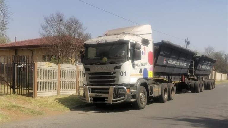 This is the truck that five men tried to hijack on Monday, 11 September.