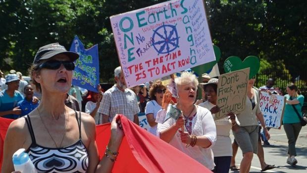 Demonstrators flooded the streets of Howick during the People's Climate March.