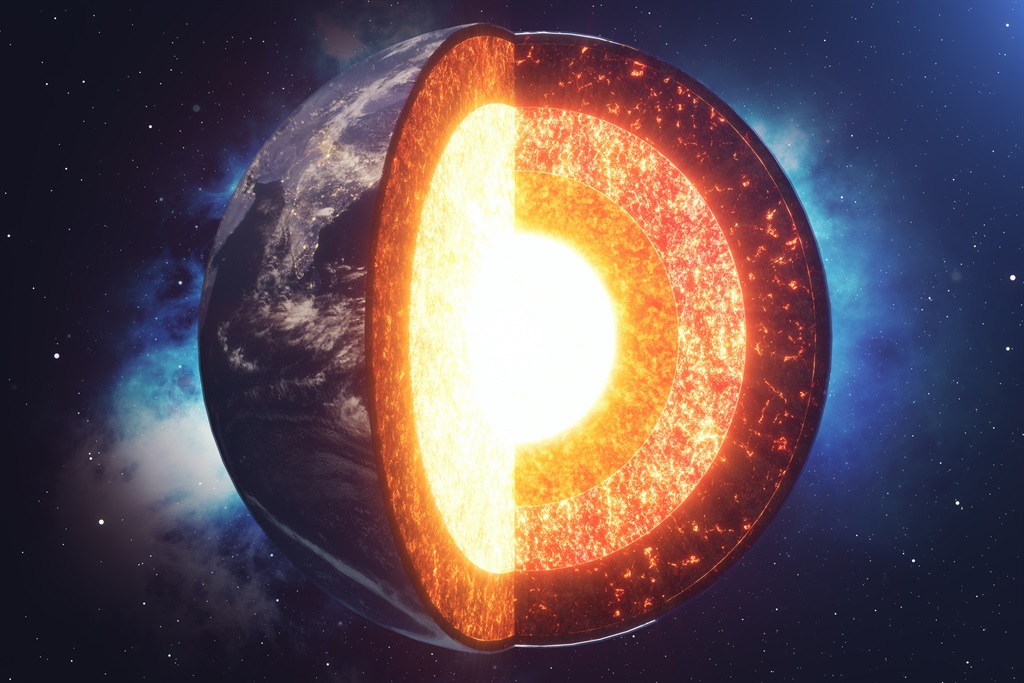 Rendering of Earth's core. Illustration: Getty