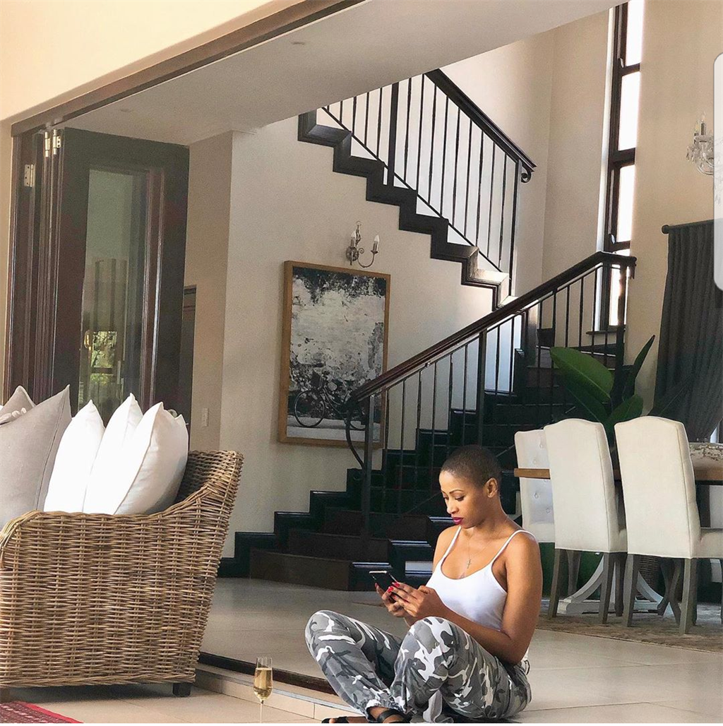 Singer Zonke Dikana at her house. Photo from Instagram