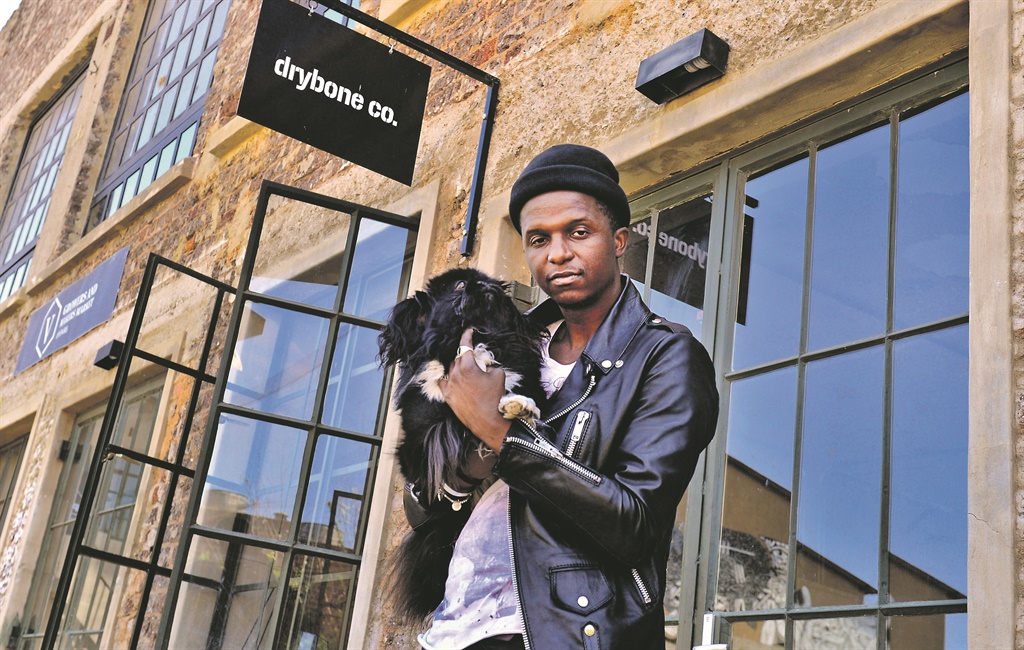 A leatherman: Oscar Ncube and his pet dog Zion post up outside his intriguing Dry bone co. store at Victoria Yards in Johannesburg
pictures: Cebile Ntuli 