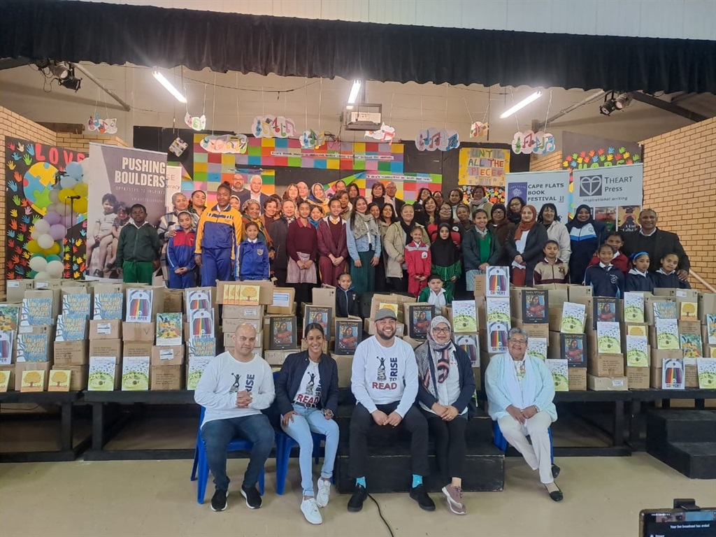  Representatives of the 47 primary schools with Read to Rise officials at the event. Each school will receive 200 books distributed by the organisation on behalf of a donor