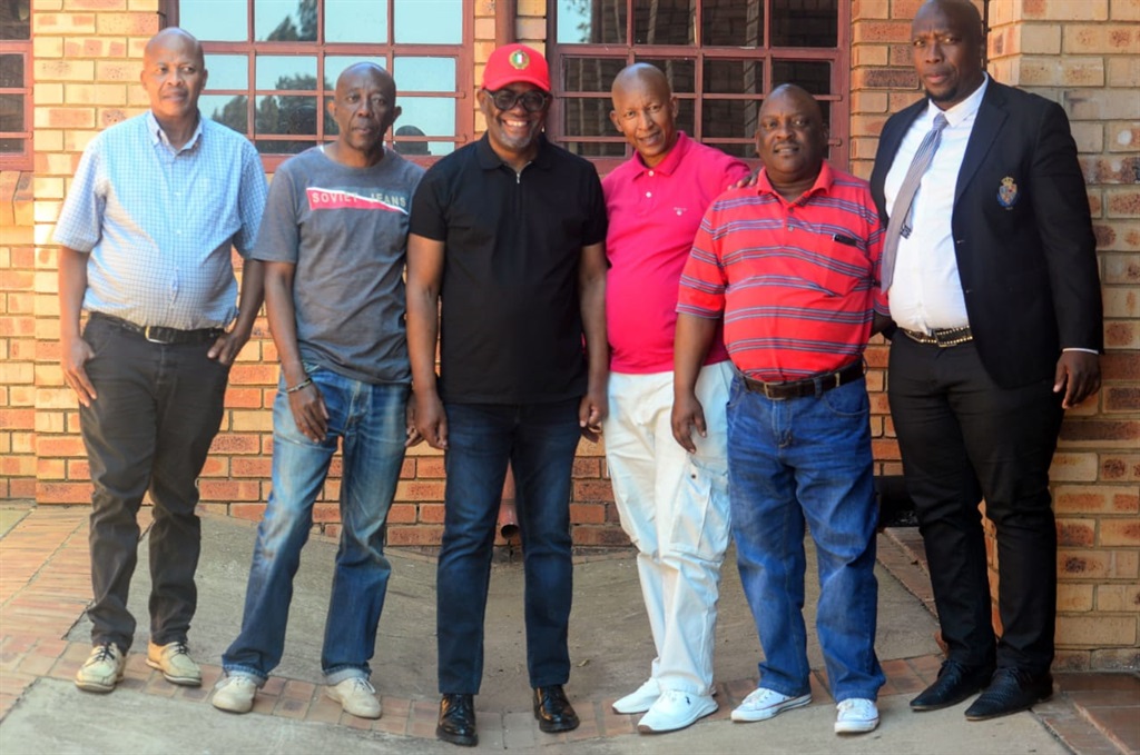 Benny Motaung (middle) with men who attended Monna Indoda let's talk show. Photo by Raymond Morare