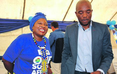 Mpumalanga provincial leader Jane Sithole and national leader Mmusi Maimane 