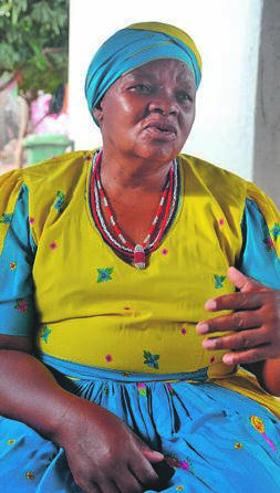 Gobela Sarah Mahasha says one of her thwasas has stolen from her.        Photo by Raymond Morare