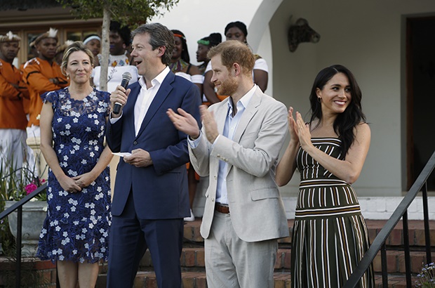 Prince Harry and Duchess Meghan at the residence of the British High Commissioner in Bishopscourt, Cape Town (Photo: Channel24/Bashiera Parker)