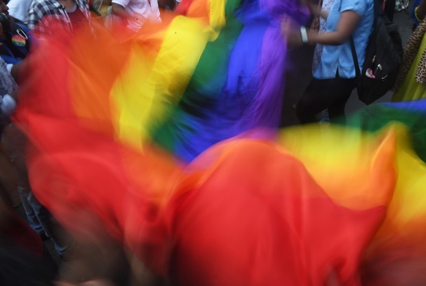Members and supporters of the lesbian, gay, bisexual, transgender (LGBT) community. (Dibyangshu Sarkar, AFP)