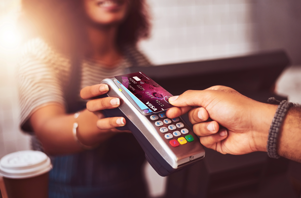 Tap to pay at a retail outlet.