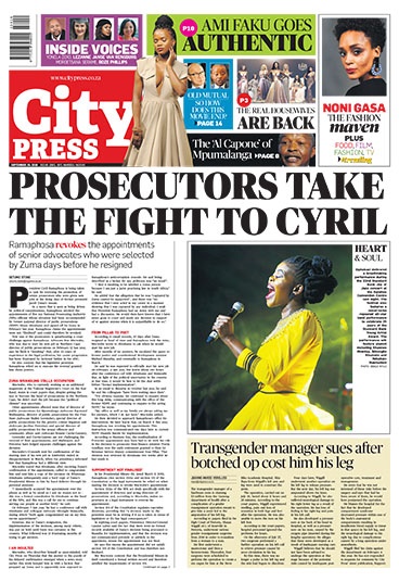 City Press front page: September 29 2019