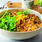 Rice and mixed bean salad