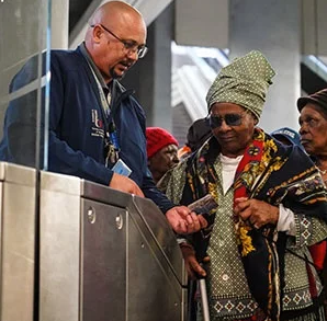 Senior citizens from Soweto were invited for a first-class trip on the Gautrain on Thursday morning. (Chante Schatz)