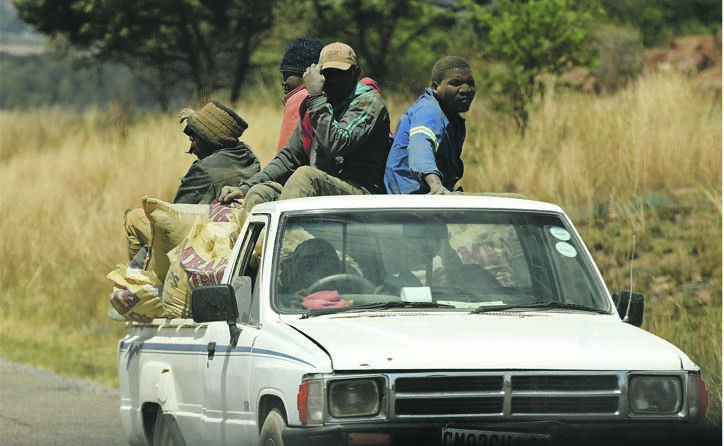 Zama-zamas drive off with a load of gold ore. Picture: Tebogo Letsie/City Press