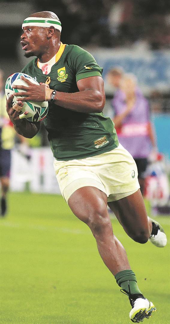 Makazole Mapimpi scored one of the Boks’ tries against Italy. Picture: GettyImages