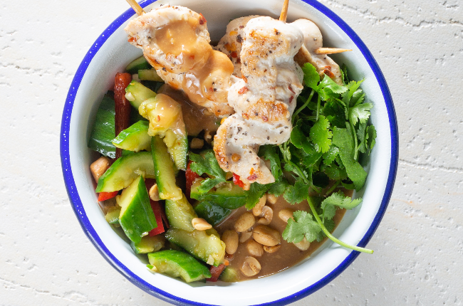 Chicken satay bowl (Photo: Jacques Stander)