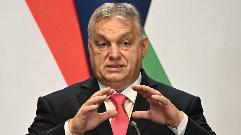 Hungary's Prime Minister Viktor Orban speaks durin