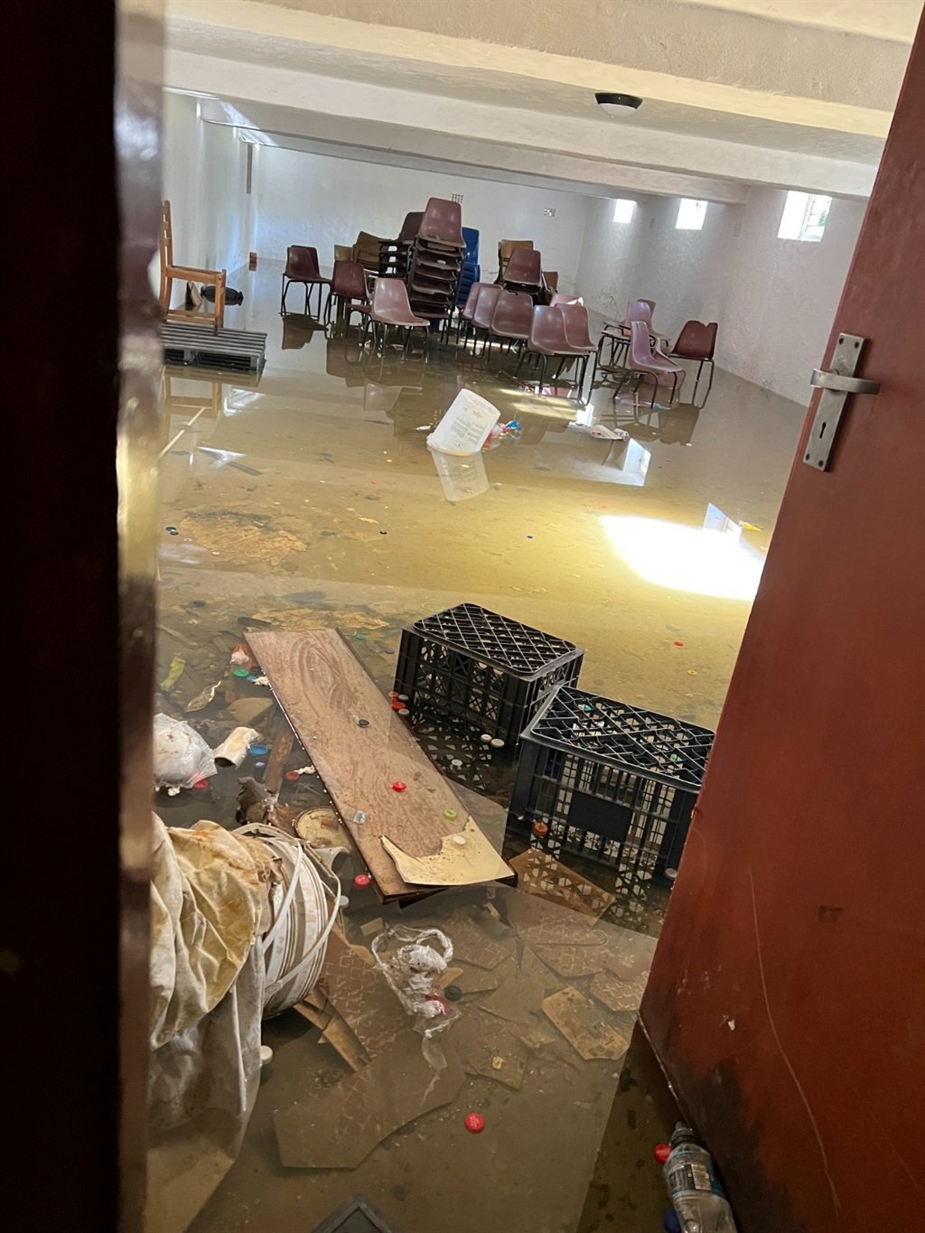 Western Cape Education MEC David Maynier visited Franschhoek High School on Wednesday to assess the damage caused by floods. 
