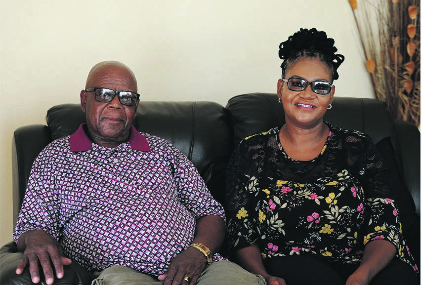 Nongazi Florina Sizane, who benefited from the Learning Press, and her father Jordan Sizane at home in Welverdiend, Gauteng. Photo: Tebogo Letsie/City Press