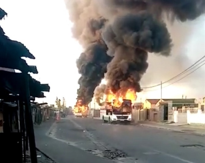 Buses torched  in Khayelitsha.