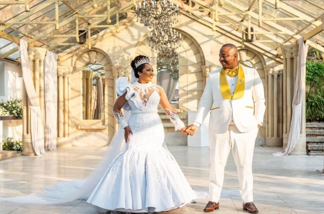 Phindile and Tshegofatso on their wedding day.