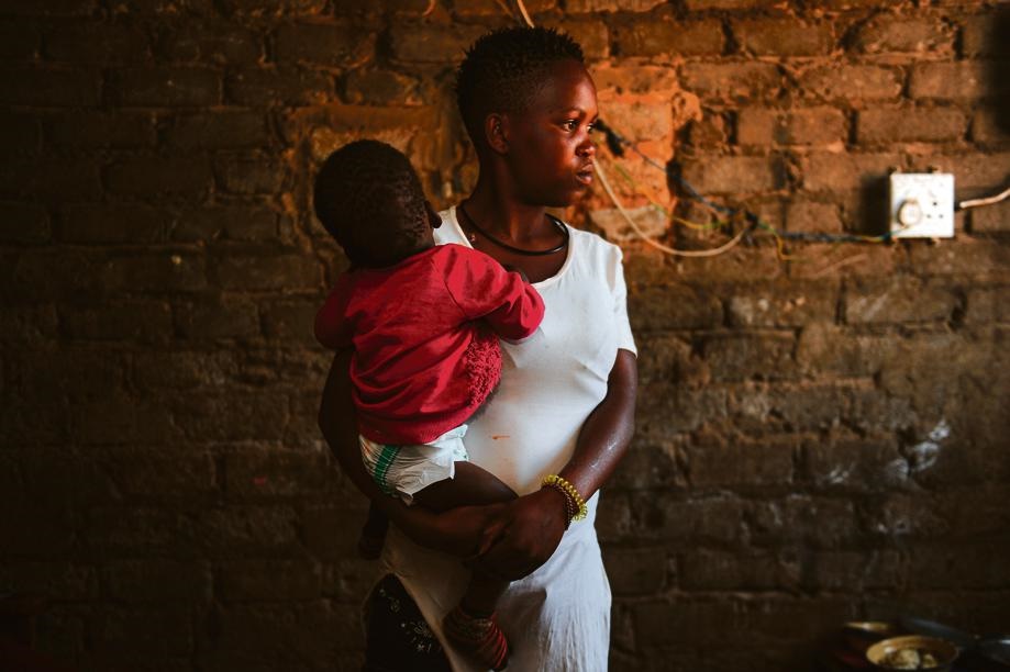 Young Lerato Dirulelo and her child at their home in Setlagole. Picture: Rosetta Msimango