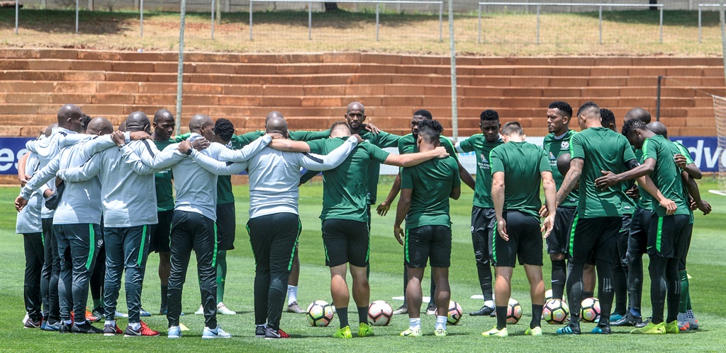  Bafana Bafana players during the South African national mens soccer team training session at Sturrock Park on November 11, 2019 in Johannesburg, South Africa.