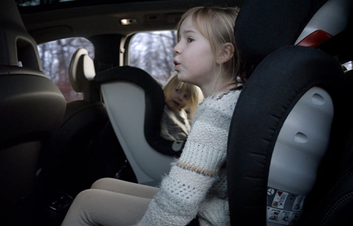 A child seat is fundamental when transporting small children. (Volvo Media) 