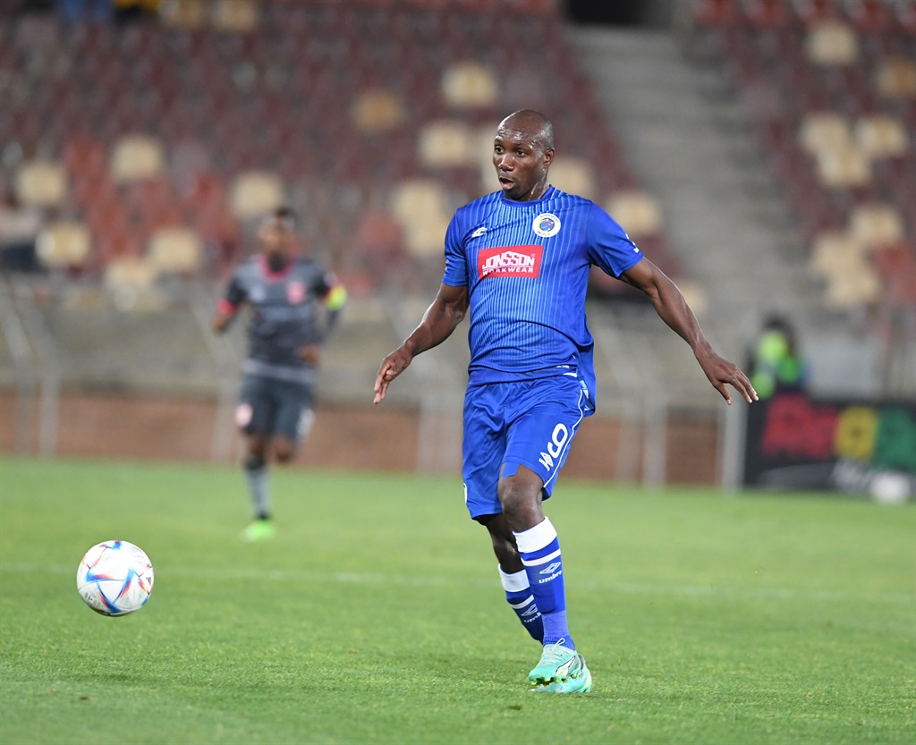 POLOKWANE, SOUTH AFRICA - SEPTEMBER 29: Itiosa Ighodaro of SuperSport United during the CAF Confederation Cup, 2nd preliminary round - leg 2 match between SuperSport United and Gaborone United at Peter Mokaba Stadium on September 29, 2023 in Polokwane, South Africa. (Photo by Philip Maeta/Gallo Images)
