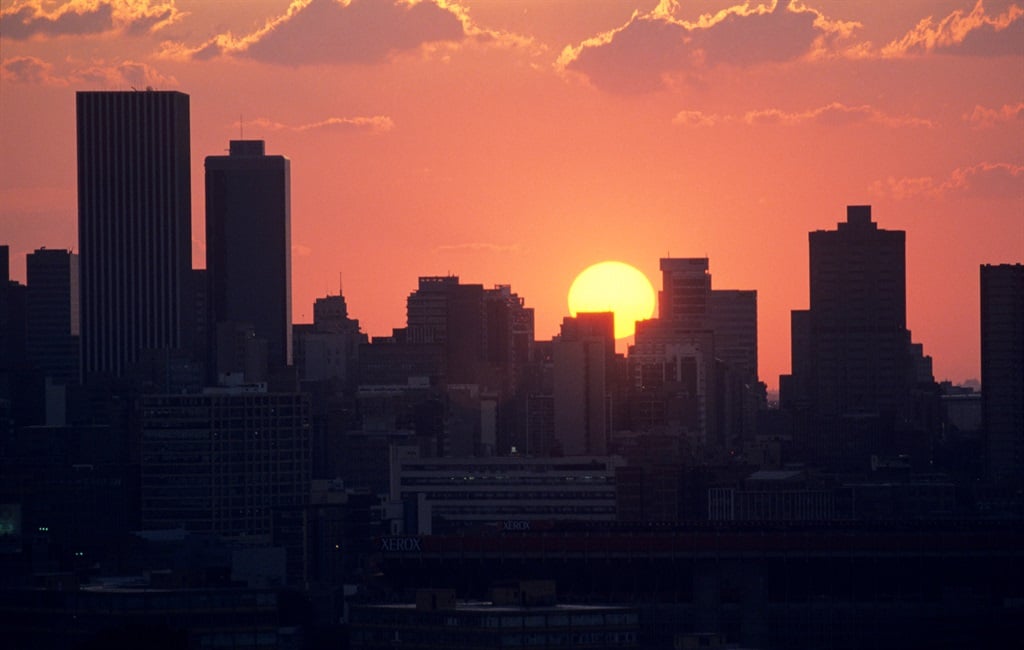 The skyline of Johannesburg at sunset. (Photo by Brooks Kraft LLC/Sygma via Getty Images)