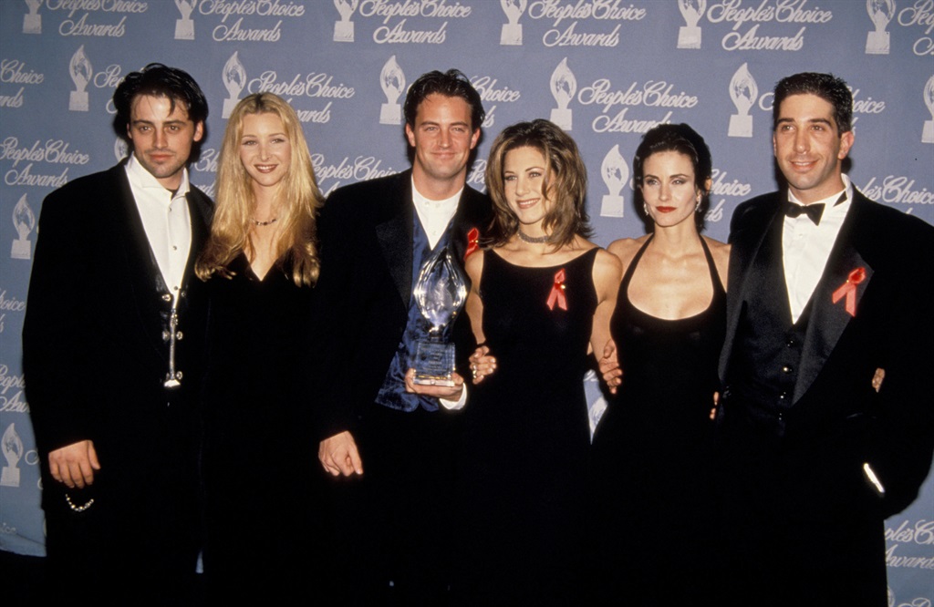 The cast of Friends: Matt LeBlanc, Lisa Kudrow, Matthew Perry, Jennifer Aniston, Courteney Cox and David Schwimmer.