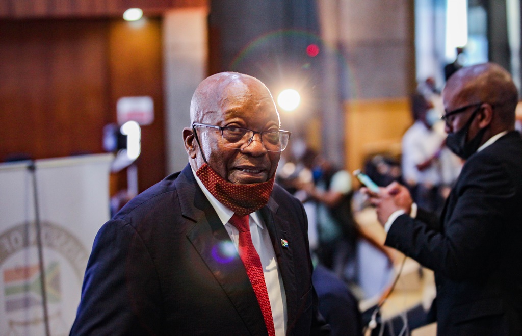 Former president Jacob Zuma at the Zondo Commission. 