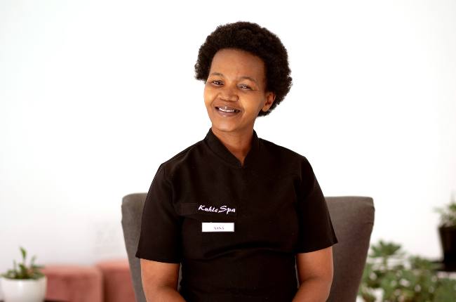 Singathwa Nana Magxotha, the owner and massage therapist at Kuhle Spa.