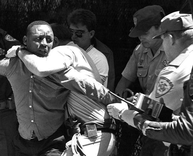 black wednesday New Nation reporter Phillip Morobi is dragged away by the police from his office in  Johannesburg in 1990. In 1977, the apartheid regime banned several black consciousness organisations and a number of newspapers. New Nation was banned in 1988