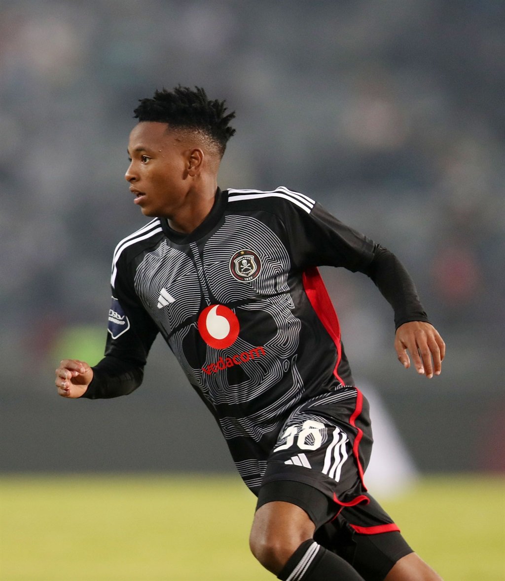 Relebohile Mofokeng of Orlando Pirates during the DStv Premiership 2023/24 match between Orlando Pirates and Royal AM at the Orlando Stadium, Soweto on the 08 August 2023 