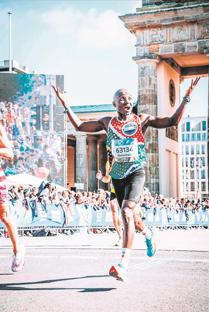 “Pure joy at the Berlin Marathon” is how Nkhetheni Masupa describes his brilliant time of 02:37, despite the initial devastation when he discovered his luggage was lost only two days before the big event. Photo: Supplied