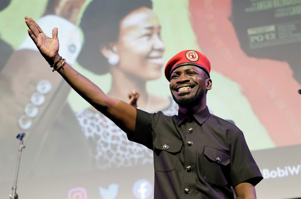 Bobi Wine on stage at the Los Angeles premiere of the film "Bobi Wine: The Peoples President", on 25 July 2023, in Beverly Hills, California. (Photo by Kevin Winter/GA/The Hollywood Reporter via Getty Images)
