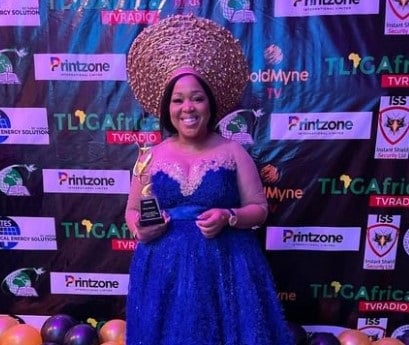 Dr Winnie Mashaba, who walked away with the Africa Best Gospel of the Year award.