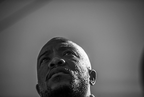 Mmusi Maimane leads a protest against the capture of the National Treasury by the ANC and the Gupta dynasty from Church Square to the treasury offices in Pretoria, on July 20, 2017. (Photo by Alet Pretorius/Gallo Images/Getty Images)