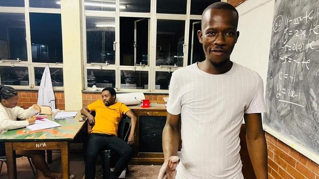 Maths and physical science teacher,  Zethembe Sibiya celebrated World Teacher’s Day in Class. Photo: Supplied