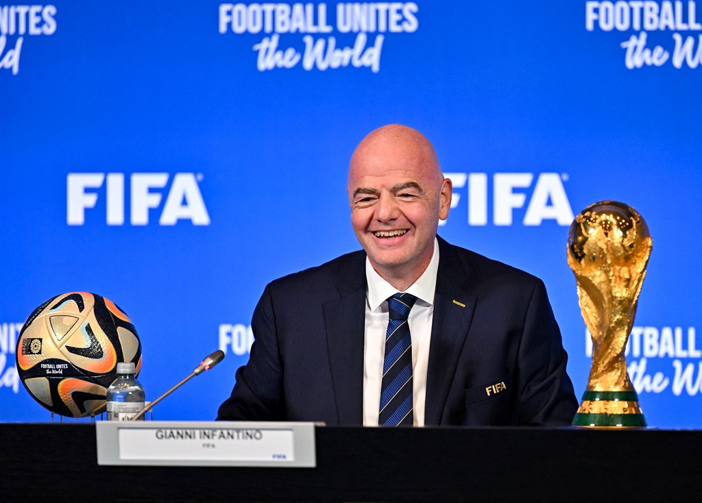 Fifa president Gianni Infantino during a virtual council meeting that announced future World Cup hosts. 