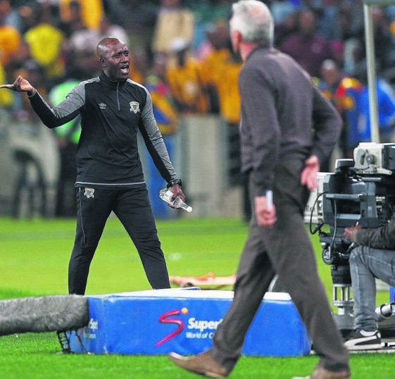 Former Kaizer Chiefs and Black Leopards assistant coach Patrick Mabedi (left) has advised Amakhosi players to listen and respect their mentor Ernst Middendorp. 