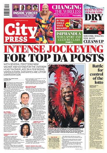 City Press front page: October 27 2019