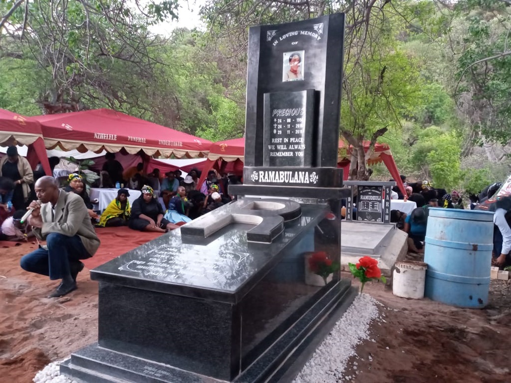 Murdered Precious Ramabulana has been given a dignified funeral. A beautiful tombstone was unveiled after she was laid to rest at Tshirowe graveyard. 