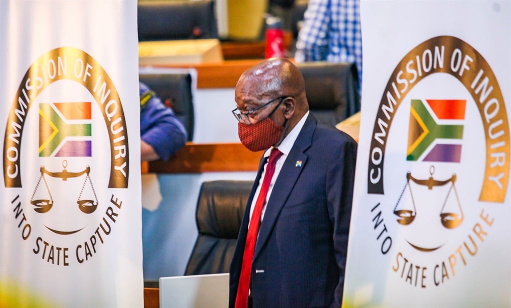 Former president Jacob Zuma at the State Capture commission.