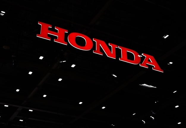 A Honda logo is pictured during the Tokyo Motor Show in Tokyo on October 23, 2019. 