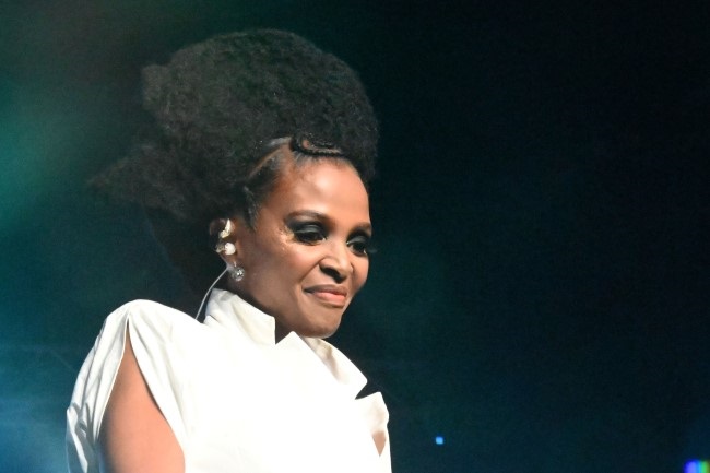 Musician Simphiwe Dana is famous for her elaborate Afro-textured styles.